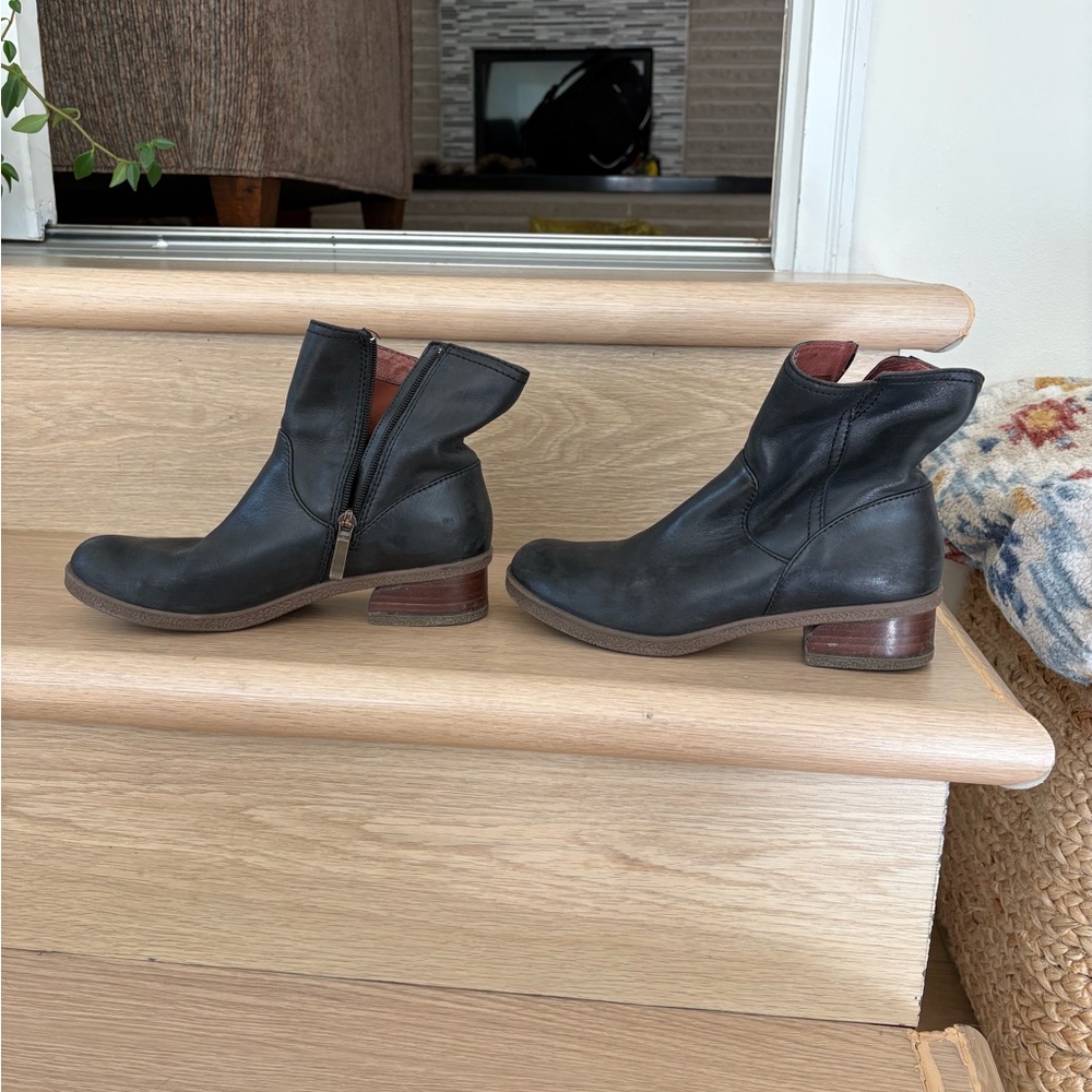 Dansko Dark Leather Ankle Booties